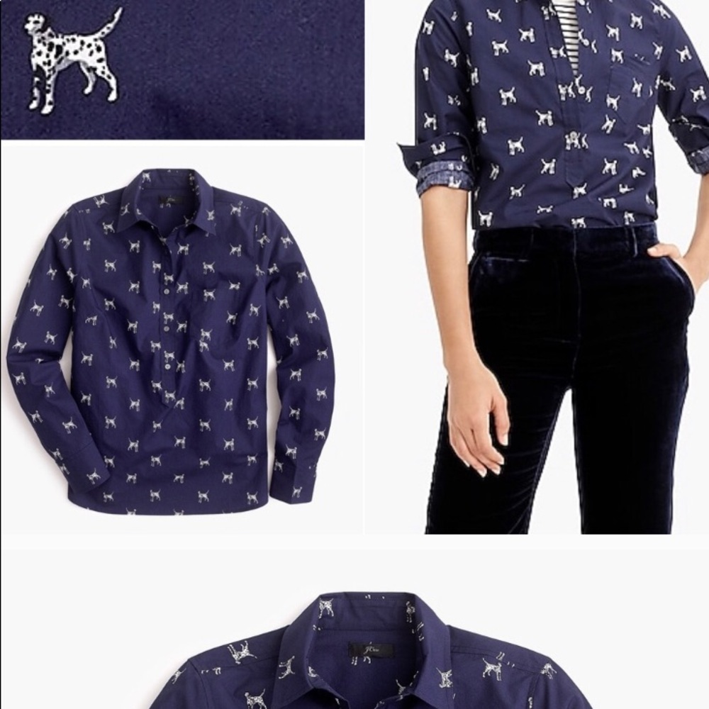 J. Crew Dalmatian Classic Fitted popover Size 4